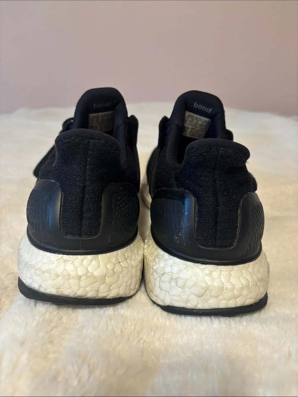 adidas Black Men's Knit Lace-Up Sneakers ultra boost